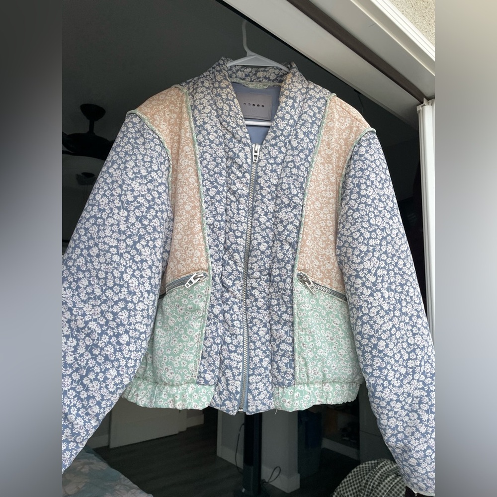 Blank NYC Multicolor Floral Bomber Jacket